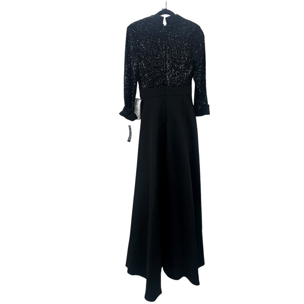 Xscape Women's Evening Sequin Long Sleeve Tux Ballgown Black Size 6 NWT - Picture 8 of 12